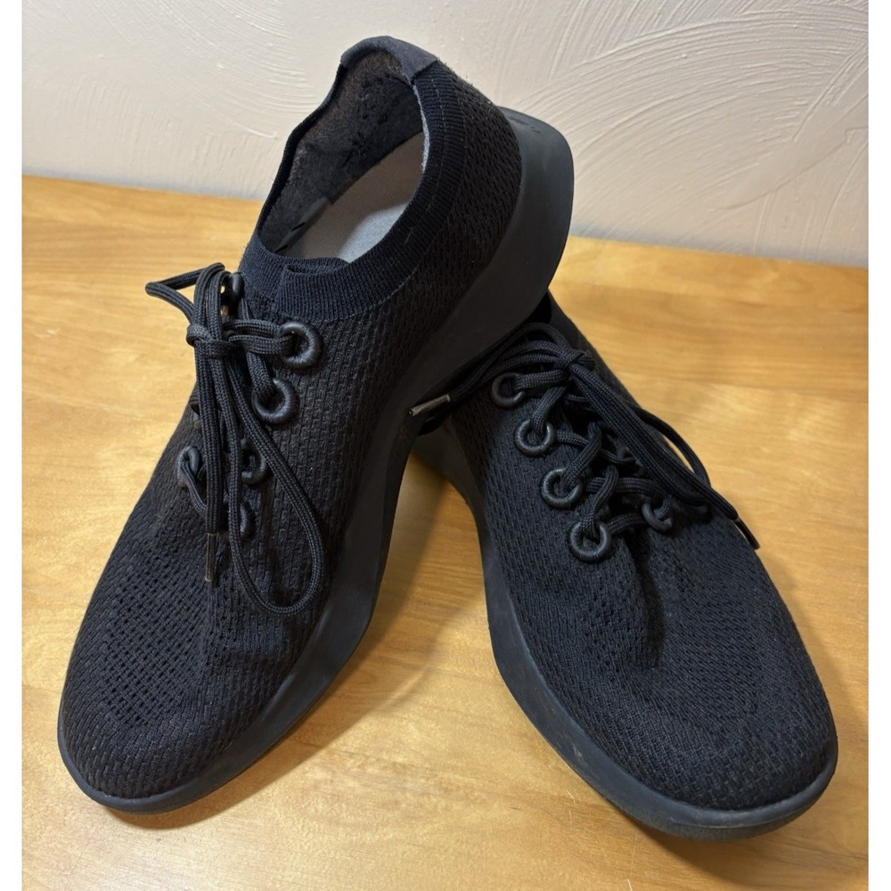 Allbirds Mens Tree Dasher Running Sneakers Size M14 Black Knit Textured Upper